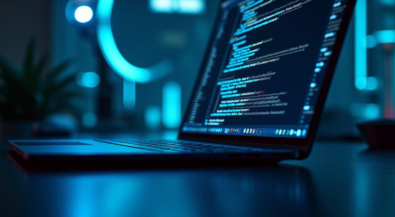 Современное рабочее место программиста с кодом на экране